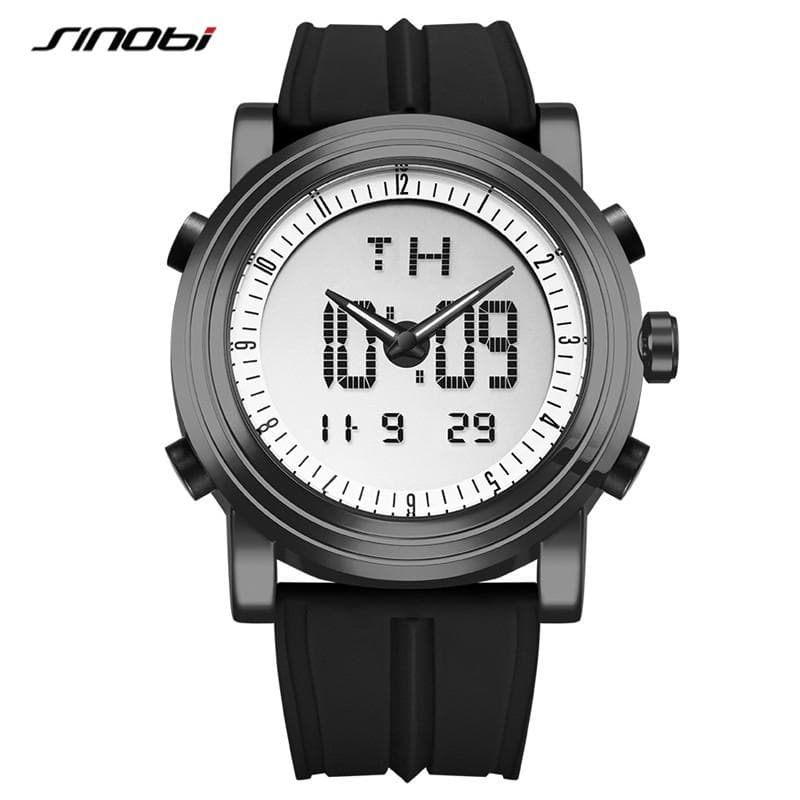 SINOB Men's Quartz Wristwatches Man Multifunctional Waterproof Watch Male Original Design Clock Gift for Students black