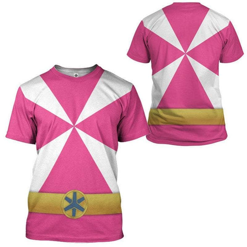 Animation Peripheral Power Rangers Extraordinary Marines 3D Printing Summer Casual Short Sleeve Loose Men's and Women's T-Shirts S