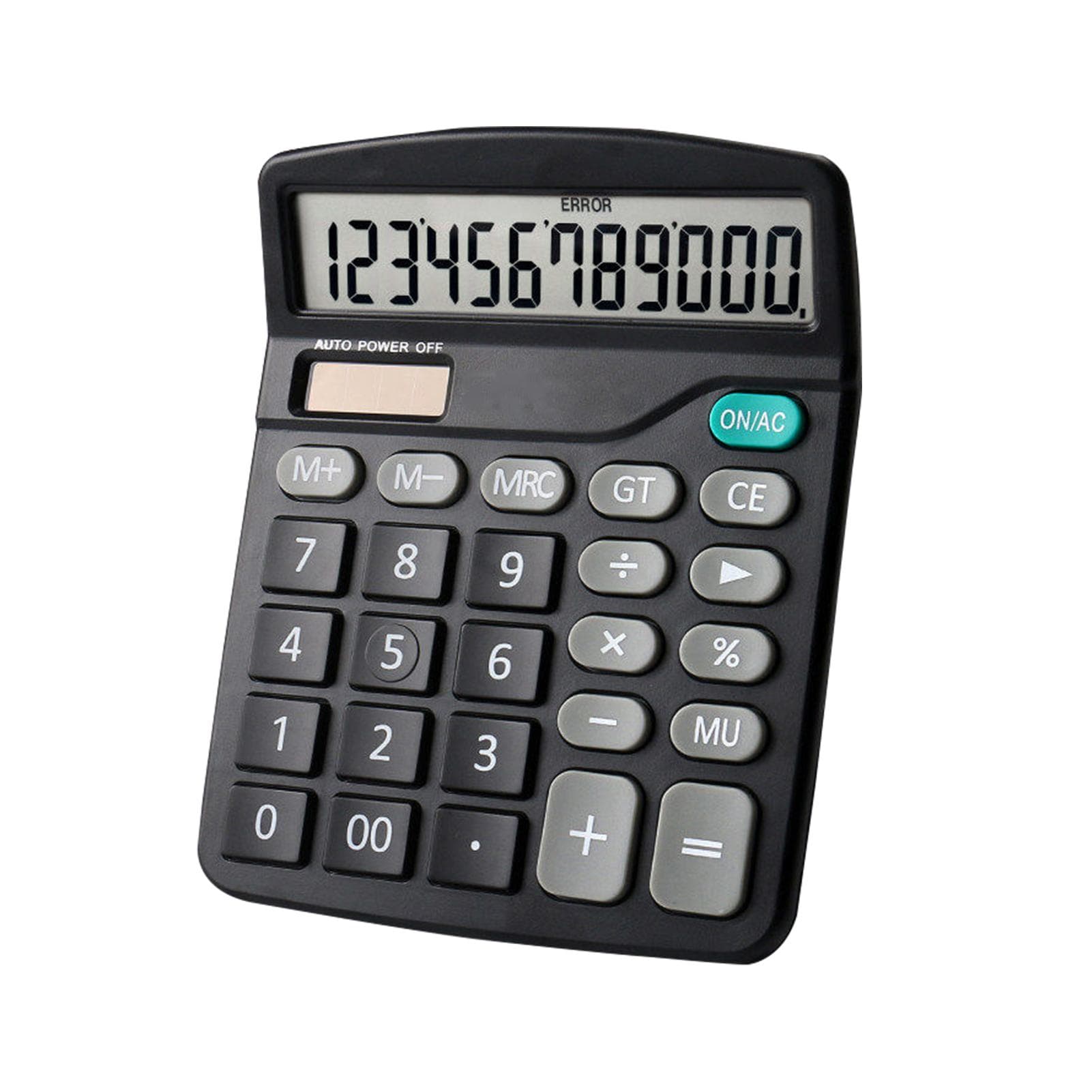 Desktop Calculator Standard Function Calculator with 12-Digit Large LCD Display Solar & Battery black