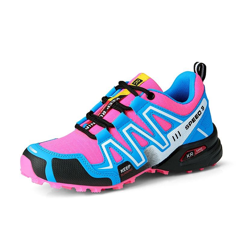 Women Outdoor Hiking Shoes Women's Lightweight Wear-resistant Mountain Climbing Hiking Shoes Waterproof Large Size Leather Sports Shoes 37 blue