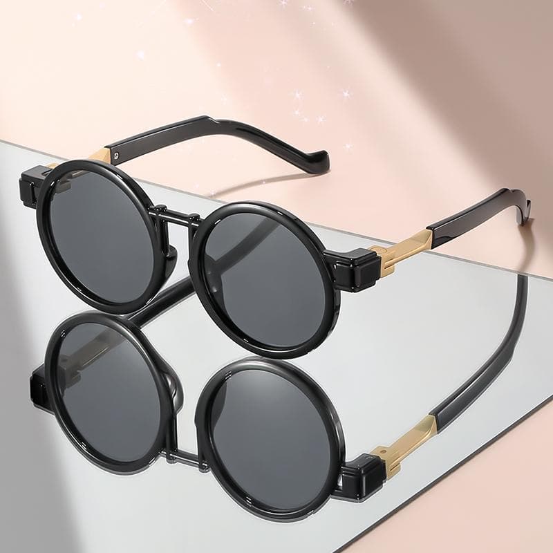 Classic retro small round hip-hop sunglasses for travel party outfits street photography trendy unisex accessory