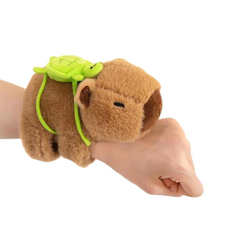 Capybara Plush Wristband Toy Lovely Capibara Clap Circle Bracelet Cute Animal Turtle Backpack Doll Cycling Partner Birthday Gift