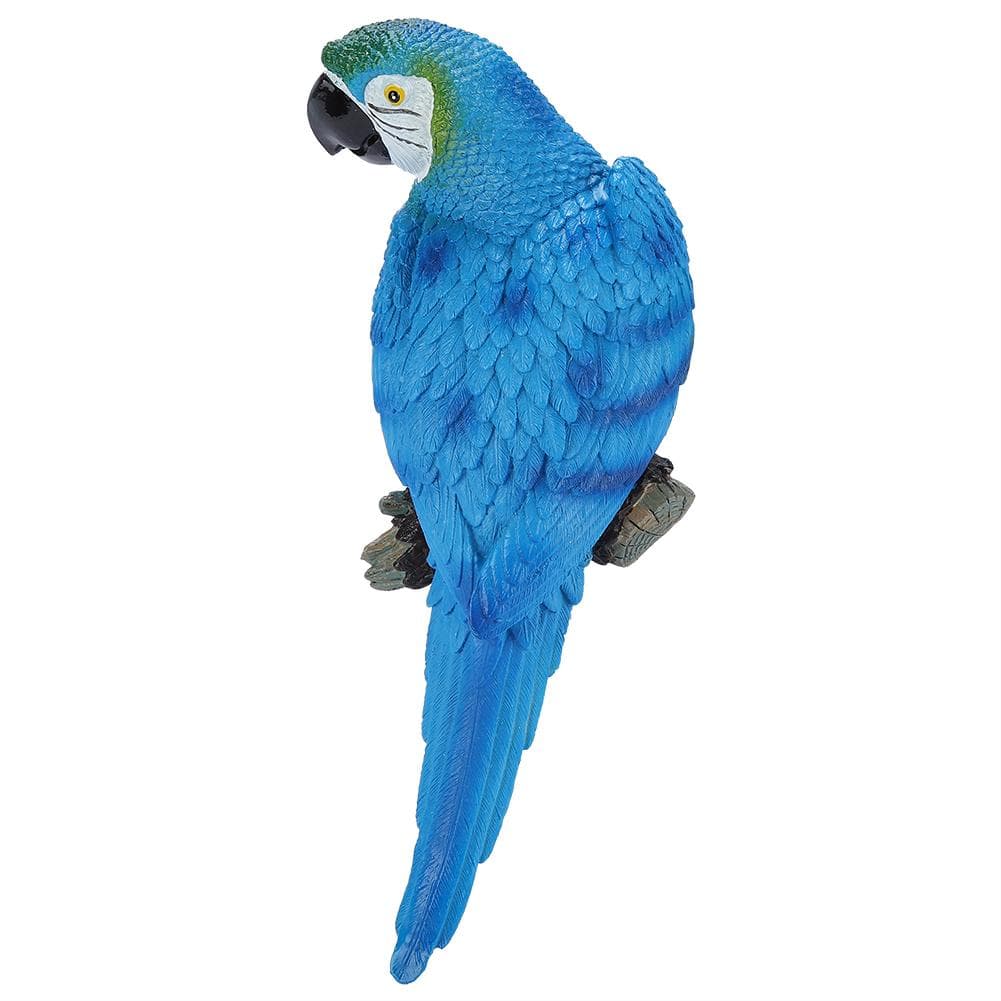 Resin Lifelike Bird Ornament Figurine Parrot Model Toy Garden Sculpture Wall Decor Blue Right?