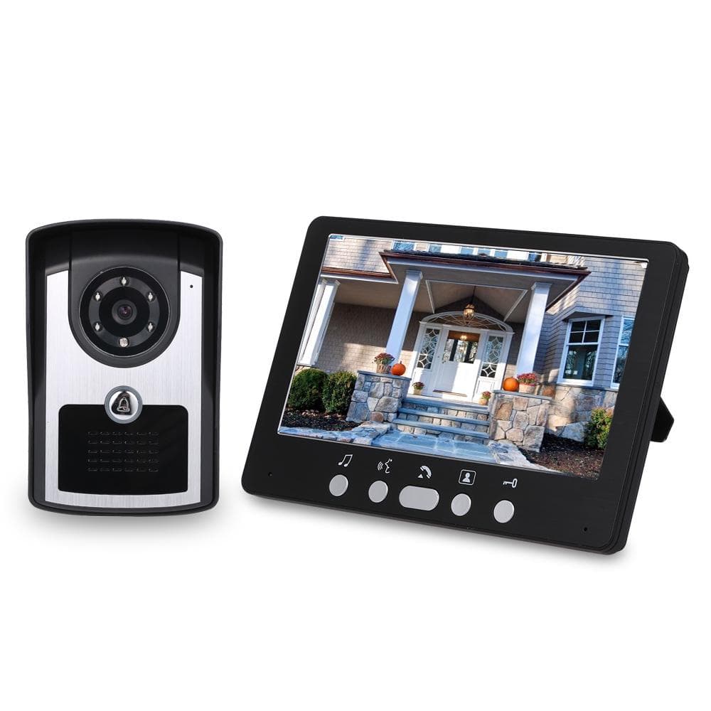 7 inch Monitor HD Camera Video Door Phone Doorbell Intercom System IR Night Vision Wired Doorbell UK Plug