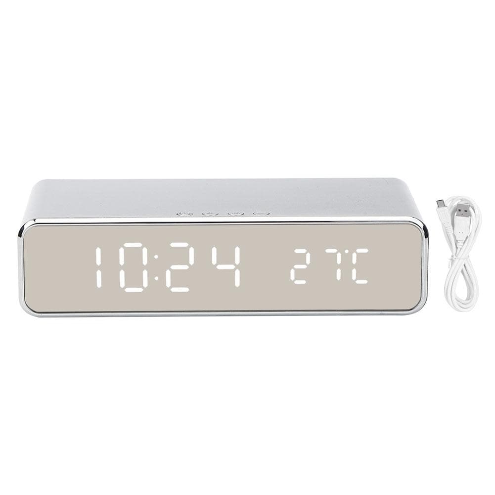 3 in 1 Electronic Bedside Clock Thermometer Digital Alarm Clock Wireless Charger