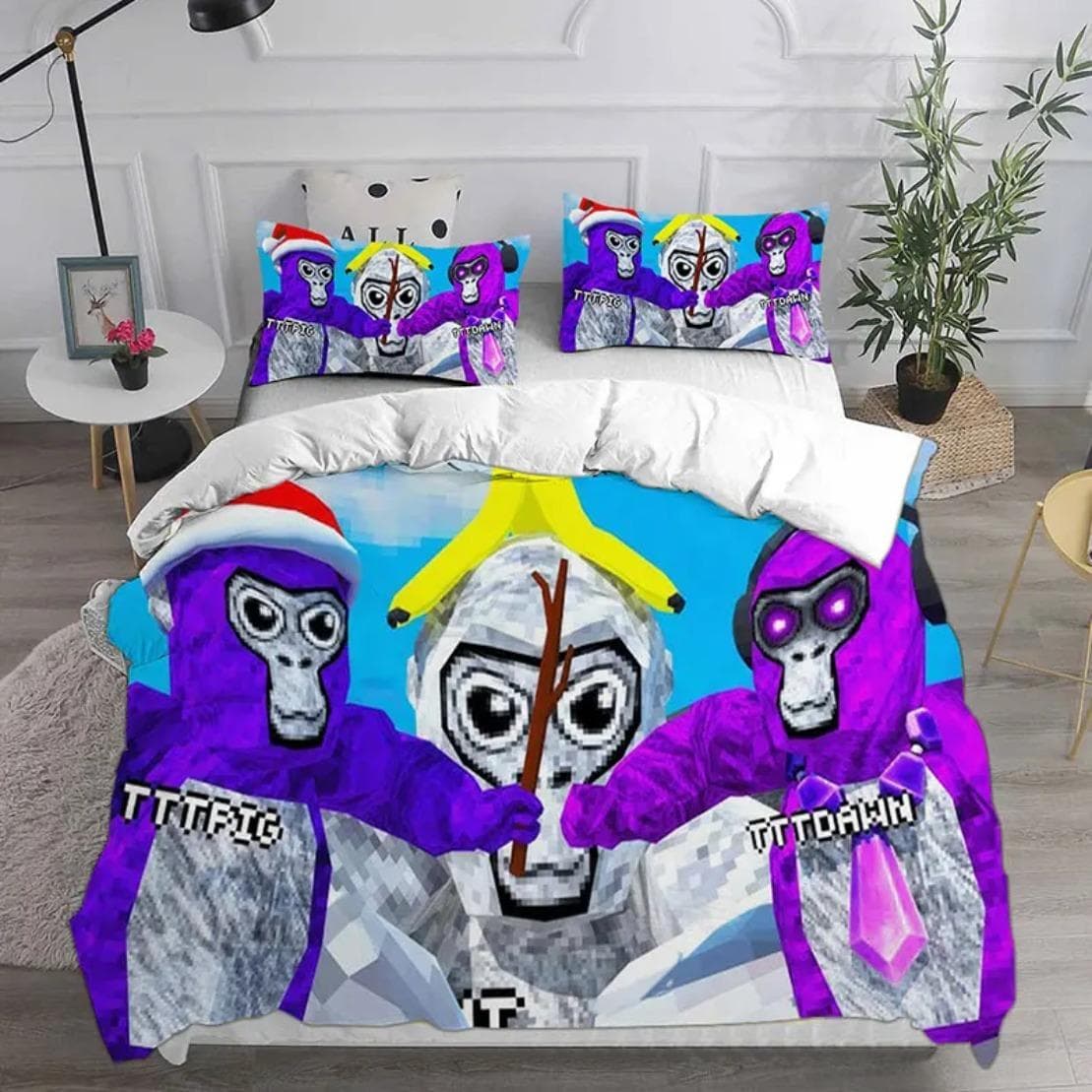 Gorilla Tag Bedding Sets Gorilla Tag VR Gamer Duvet Cover,Comforter Quilt Bed Cover Sets Bedroom Decoration Home Supplies 135x200cm 2pcs