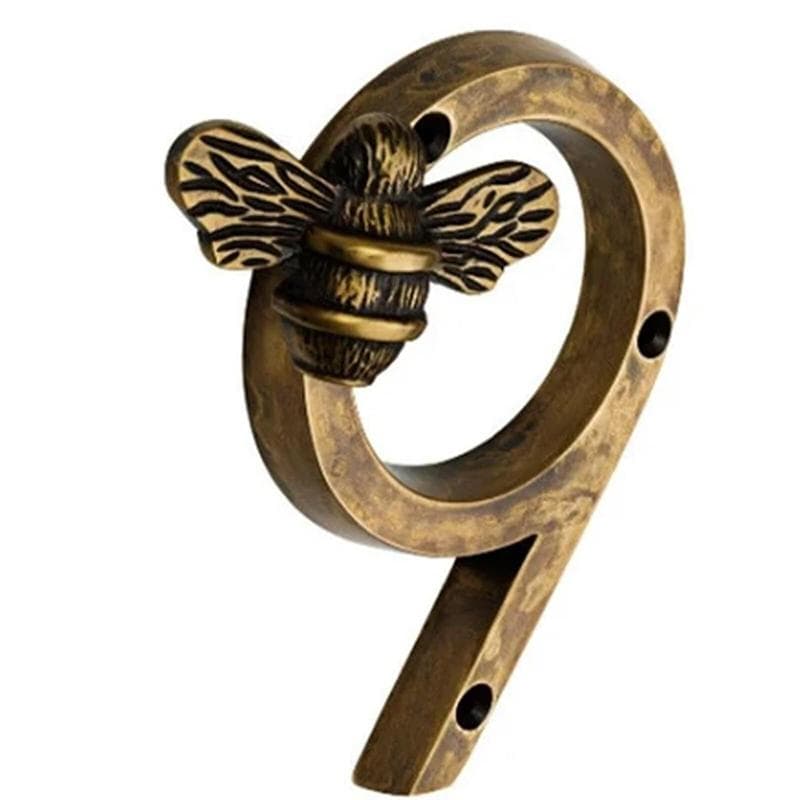 Bee House Number Sign Brass Bee House Number Metal Crafts Modern Door Sign Numbers Signs Plaques Numbers Metal 0-9