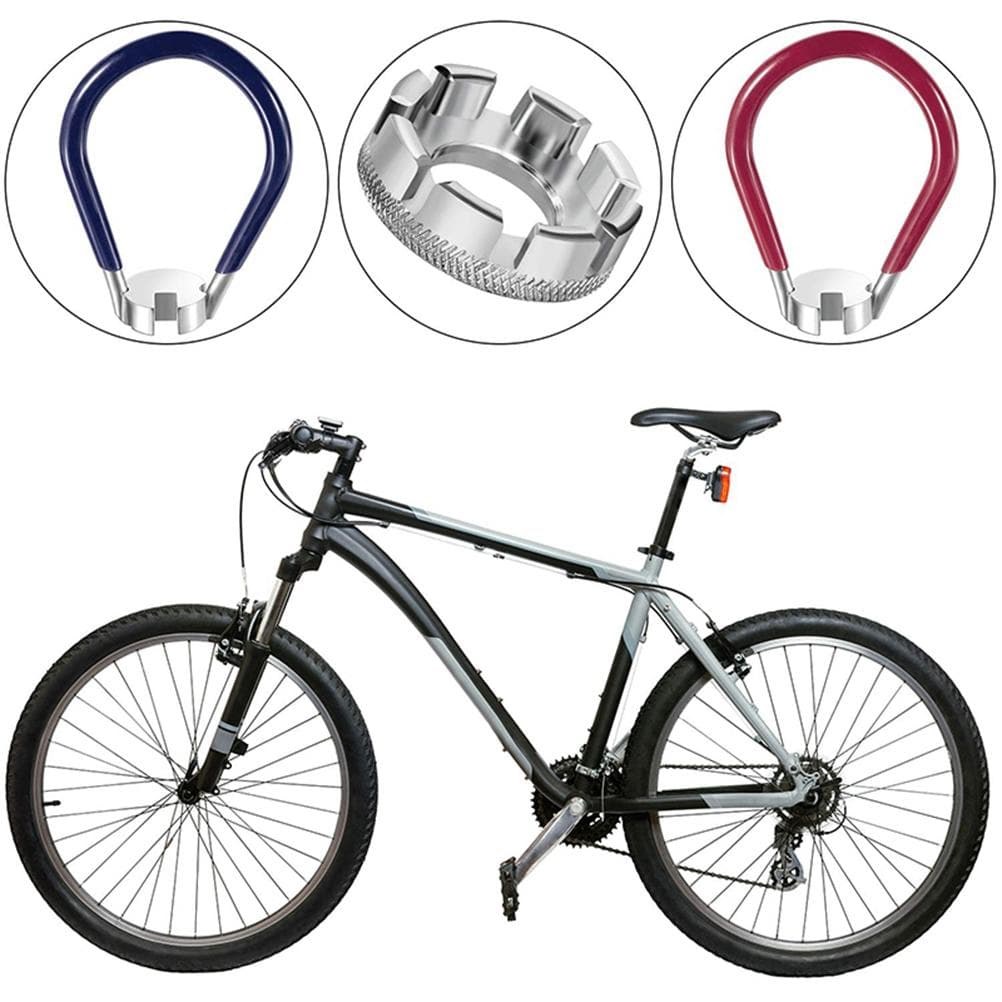 5Pcs Bike Spoke Tool Kit 8 Cut Open Spoke Wrench Bike Spoke Wrench with Rubber Handle Tire Lever Y