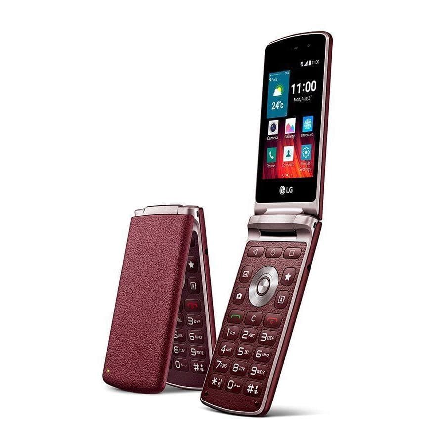 Refurbished LG Original LG Wine Smart LG H410 1GB RAM 4GB ROM Mobile Phone With 1 SIM Simple Set red
