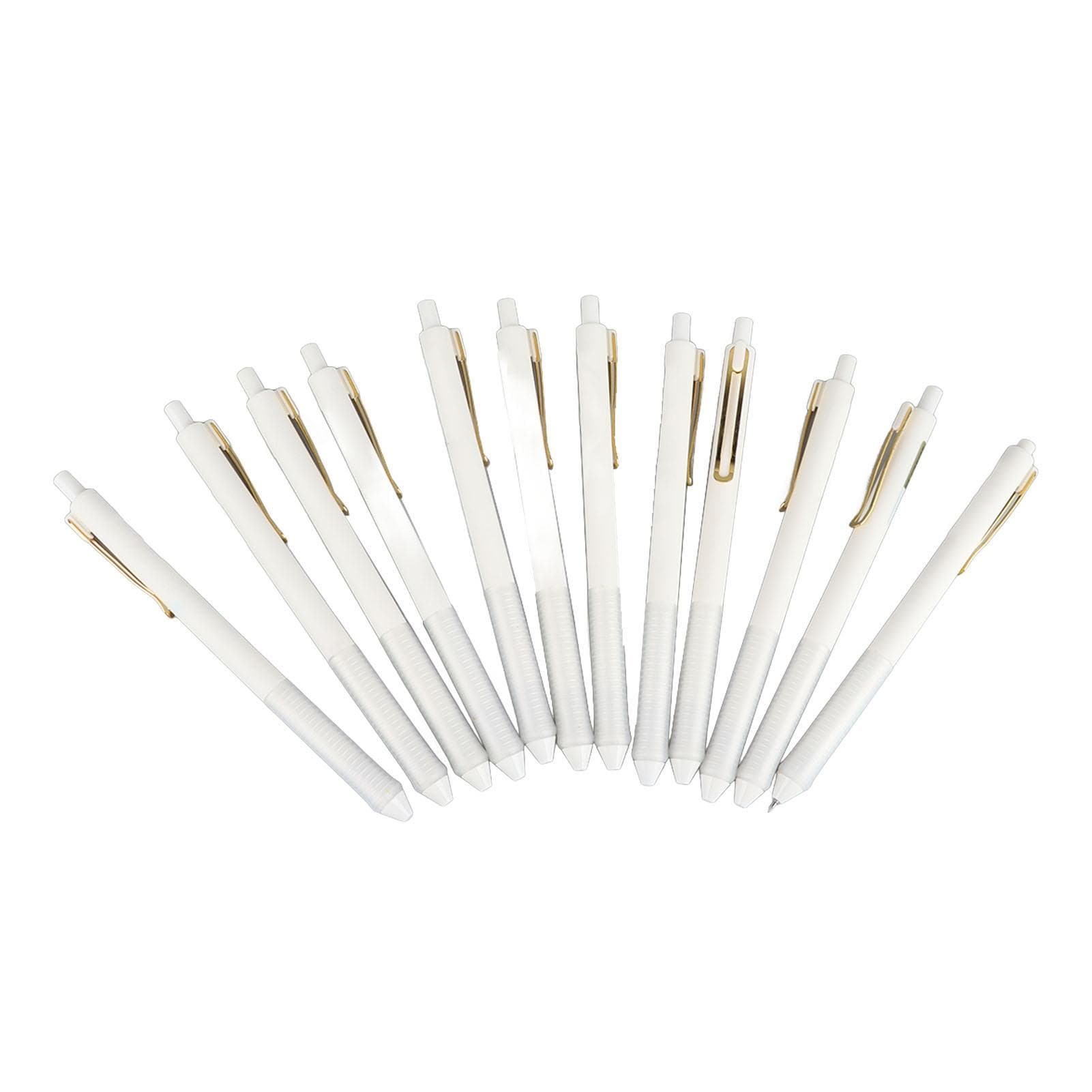12pcs Press Gel Pen 0.38MM Black Ink Fine Point Pen Retractable Ballpoint Pen for Students Office