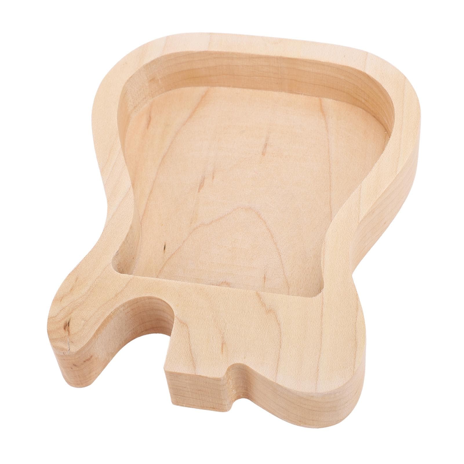 Guitar Pick Box Maple Wood Guitar Shape Compact Plectrum Storage Holder for Practice