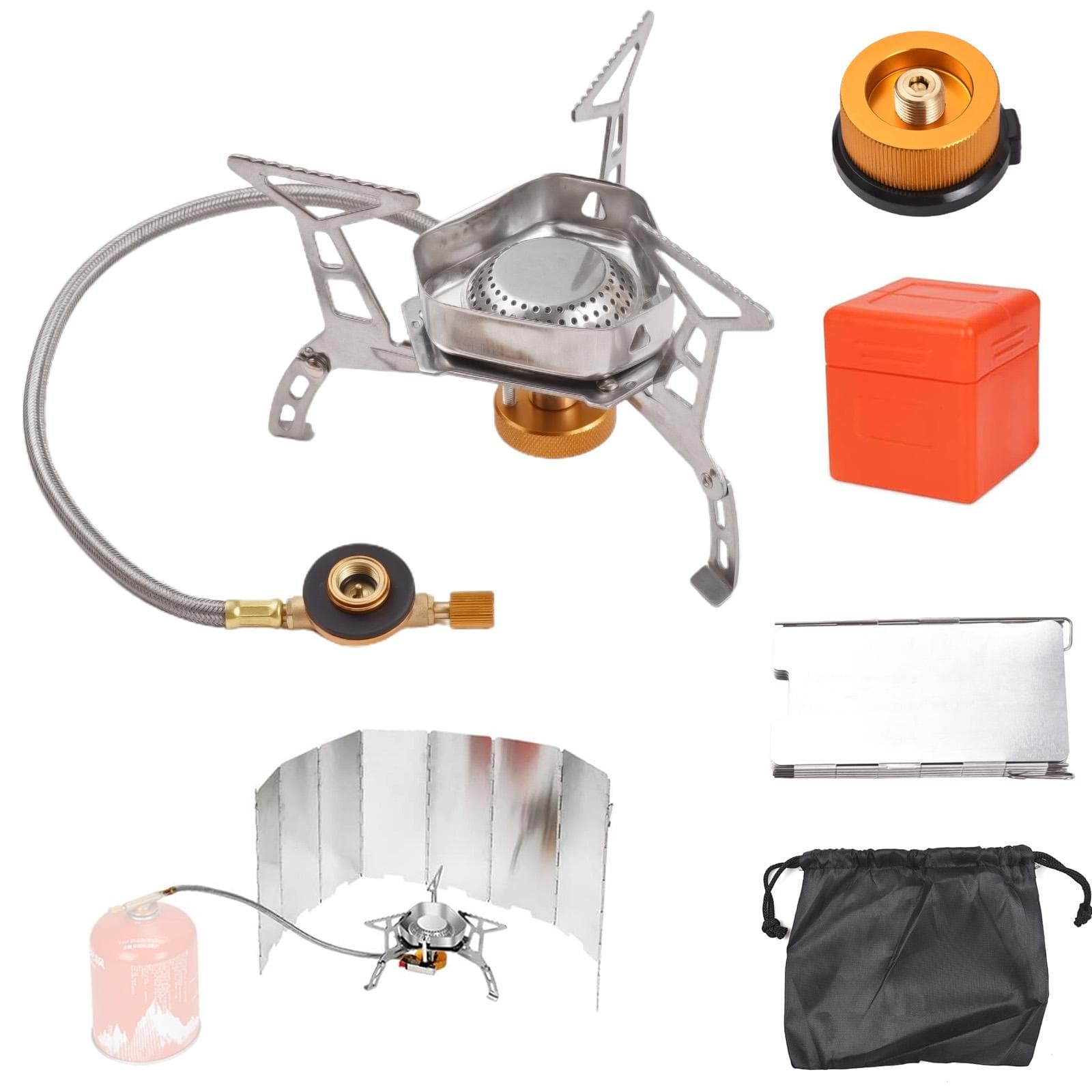 Camping Stove Portable Gas Stove Outdoor Cooking Stove Camping Gas Stove Kit for Hiking manual ignition