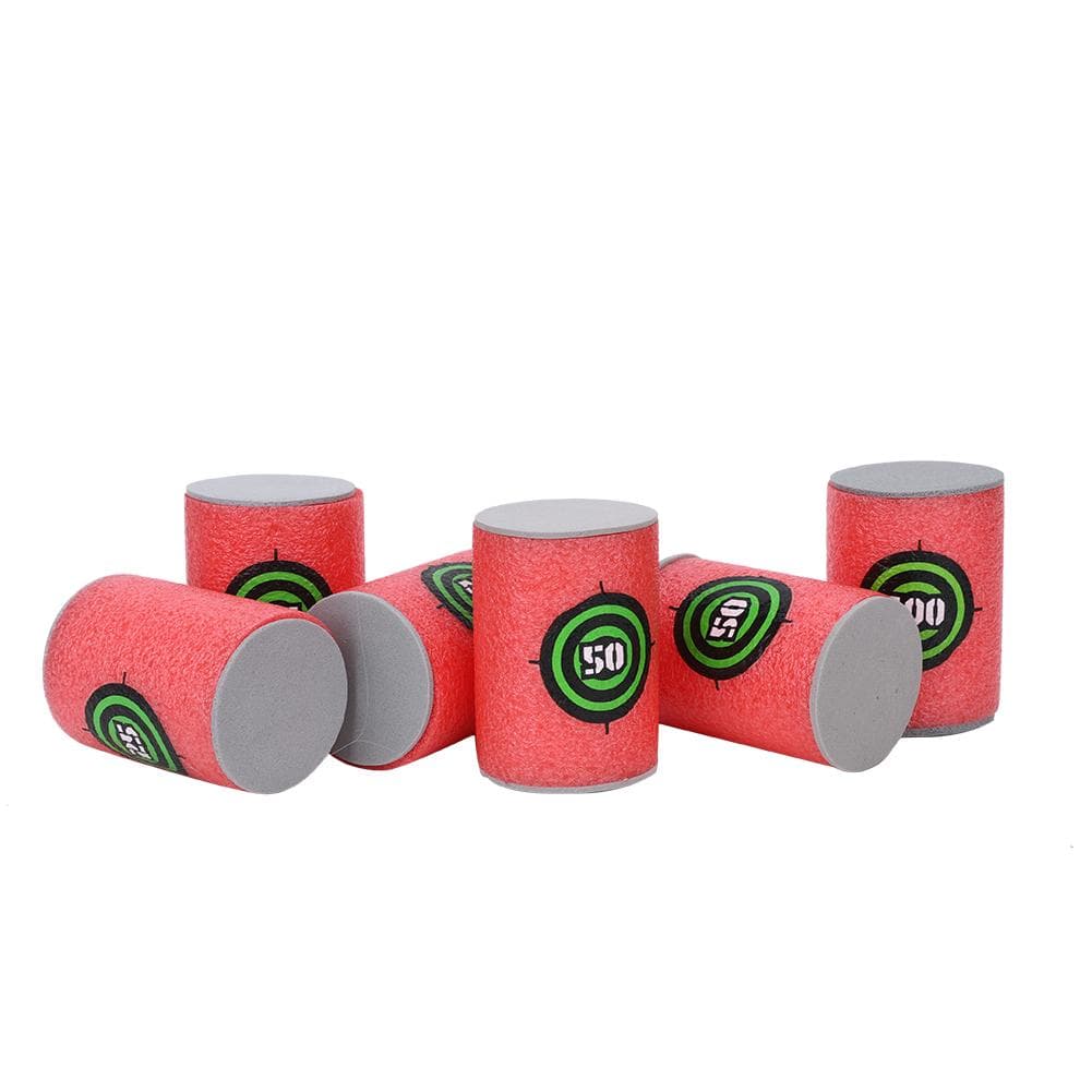 6Pcs Elite Targets Cans Toy Gun Shooting Target Number Barrel for Soft Foam Eva Target Bullet