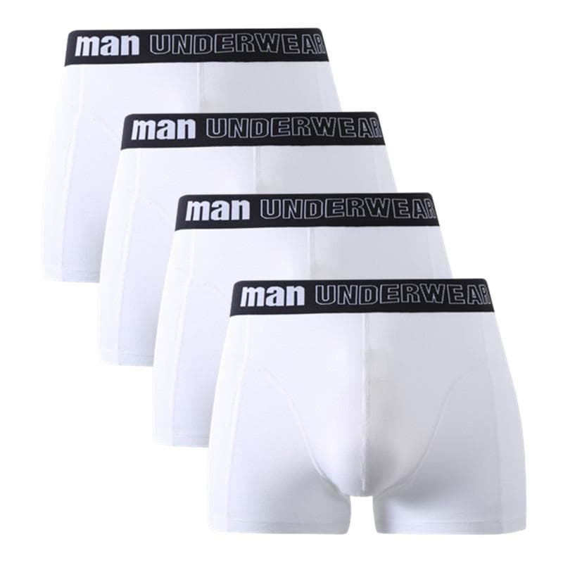 4 Pieces Men's Underwear Boxers Colorful Shorts Boy Undies Panties Big Size M L XL 2XL 3XL 4XL 5XL 6XL 7XL 6XL white