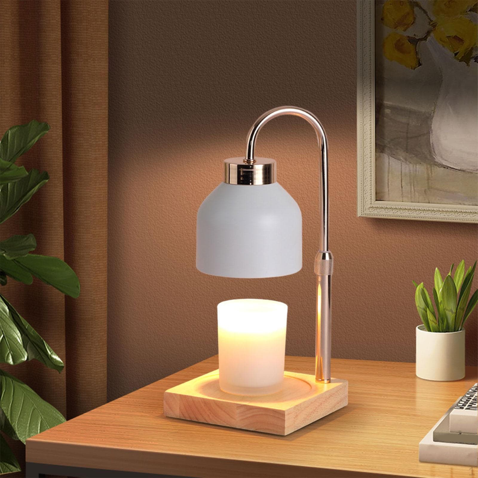 Candle Warmer Lamp Melter Electric Top Down Melting for Table Decor white