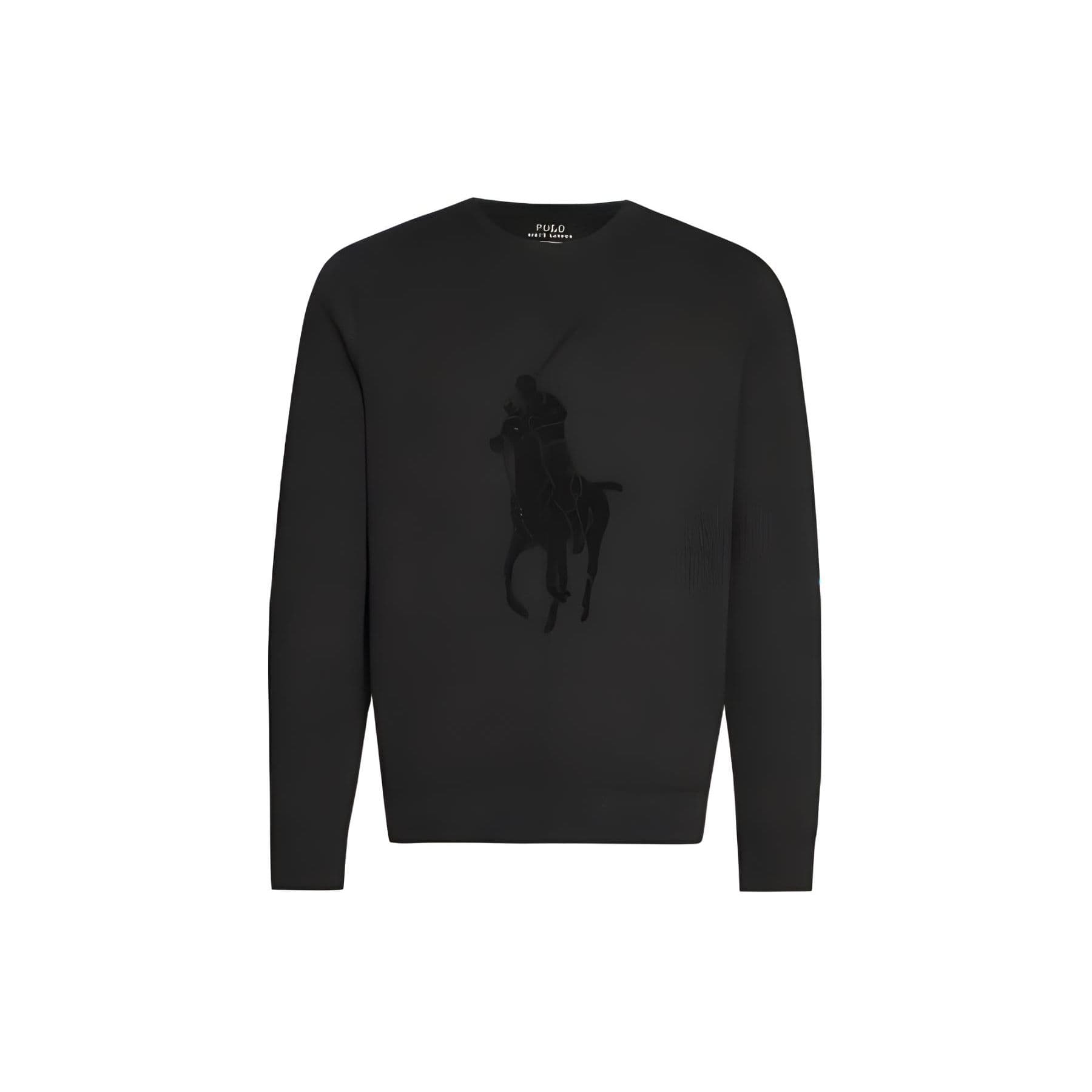 Polo Ralph Lauren Solid Logo Embroidered Crew Neck Sweatshirt Men sweatshirt Black 710766862-001 S
