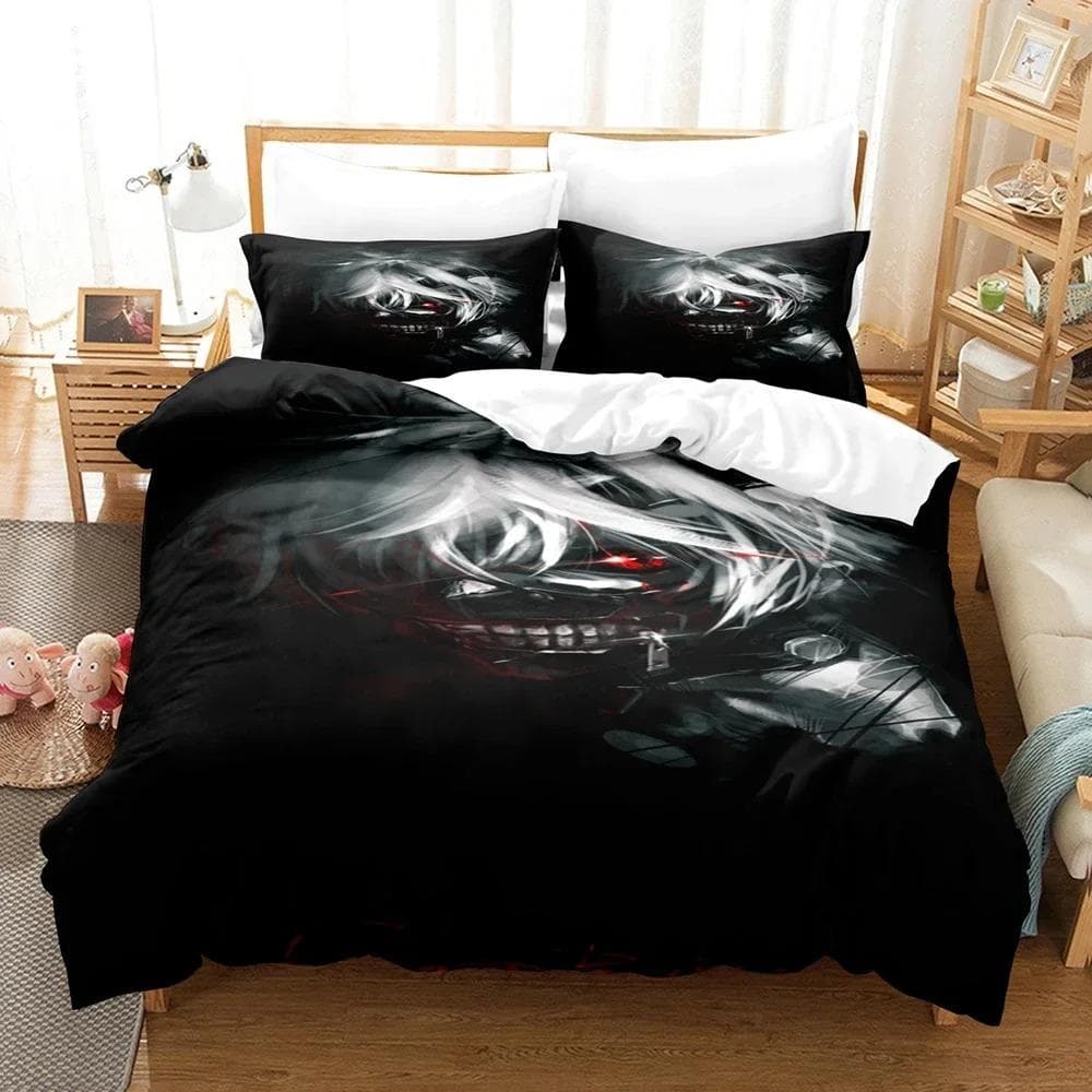 3D Anime Tokyo Ghoul Bedding Set Double King Bed Set Children Bedroom Down Coat Set Animation Tokyo Ghoul Customizable style 70x133cm 2pcs
