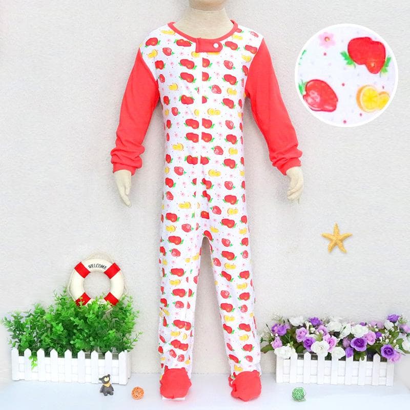 Baby Children 2 to 7 Years Old One Piece Rompers Long Sleeve 100% Cotton Clothes Zipper Boys And Girls Clothes Pajamas Romper 122 as shown