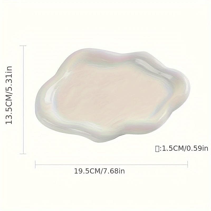 1 Piece Ceramic Decorative Tray, Cloud Tray, Jewelry Storage Tray, Home Decor, Christmas Gift, New Year Gift, Men's Gift, Women's Gift