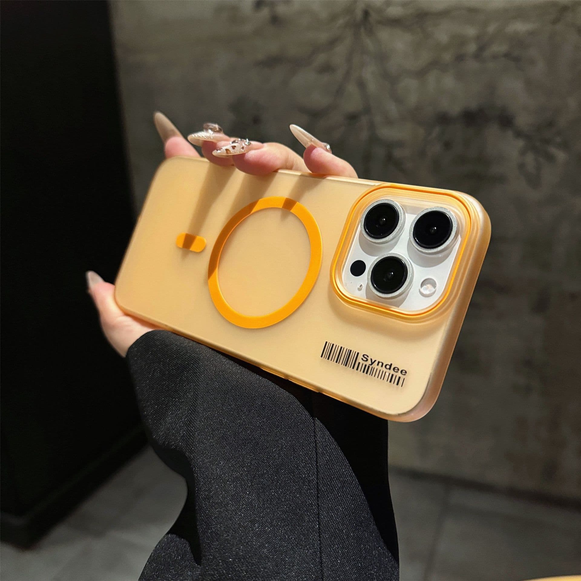 Suitable for Apple 16ProMax Soft Sand Magnetic Phone Case, IPhone15 Ultra-thin Anti-drop 14 High-end Feel Protective Case iPhone11 orange