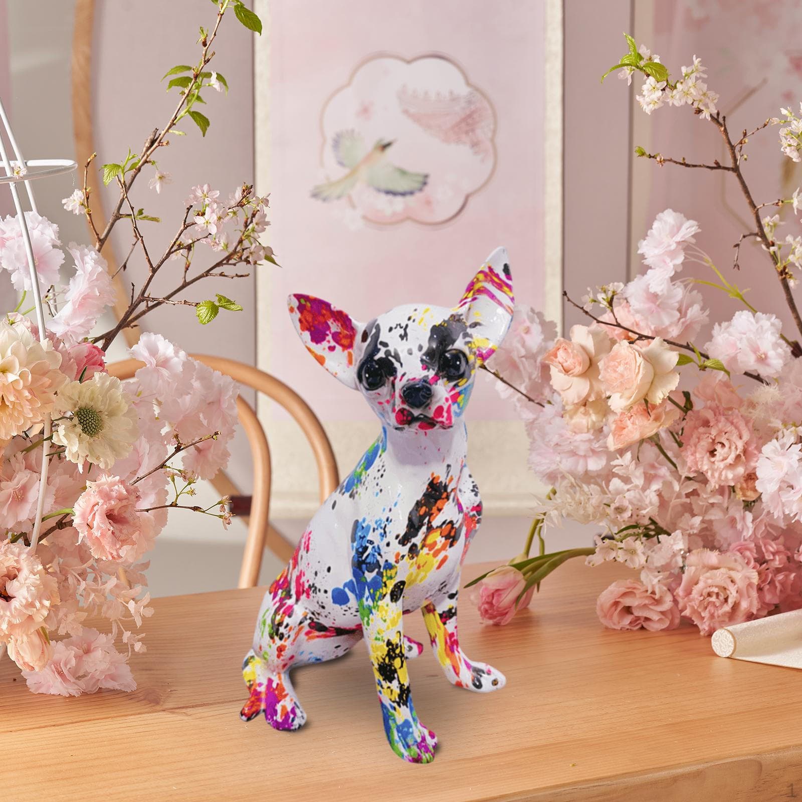Chihuahua Sculpture: Playful Canine Art Piece for Living Space Style C