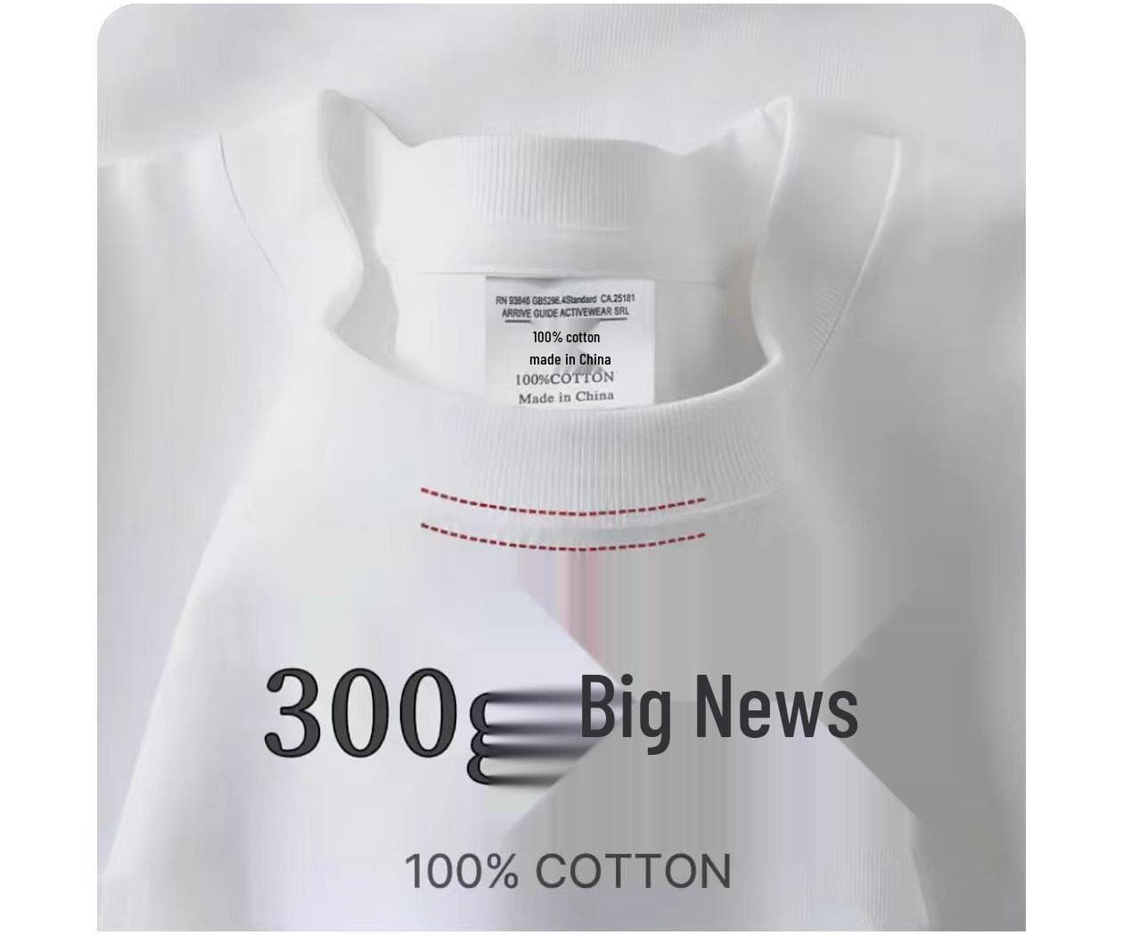 Unisex 500g Heavyweight Pure Cotton Gray-Green Short-Sleeve T-Shirt 3XL 200-220 lbs
