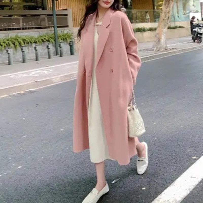 The New Mid-length Woolen Coat Jacket for Women's Autumn and Winter Is A High-end Padded for Small People 2XL