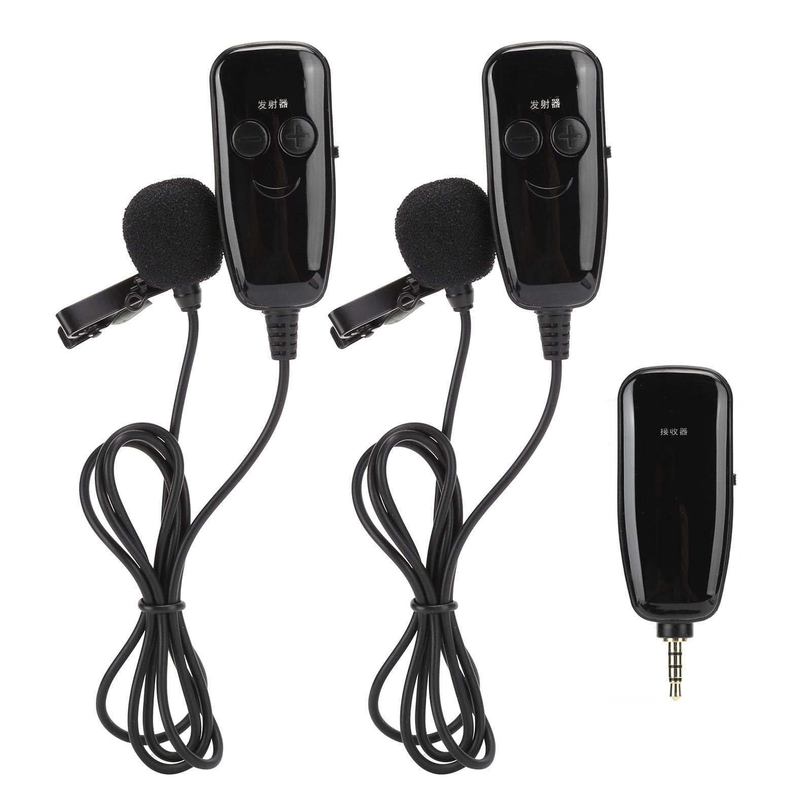 UHF Wireless Microphone Lavalier 1 for 2 Mini Mic for Recording Live Interview for IOSAndroidDSLR