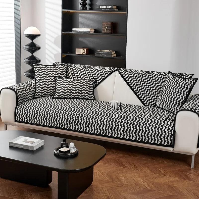 Jacquard Chenille Sofa Mat Cover for Living Room Universal Geometry Sofa Cushion Non-Slip Couch Armrest Backrest Couch Cover 60x60cm 1pcs