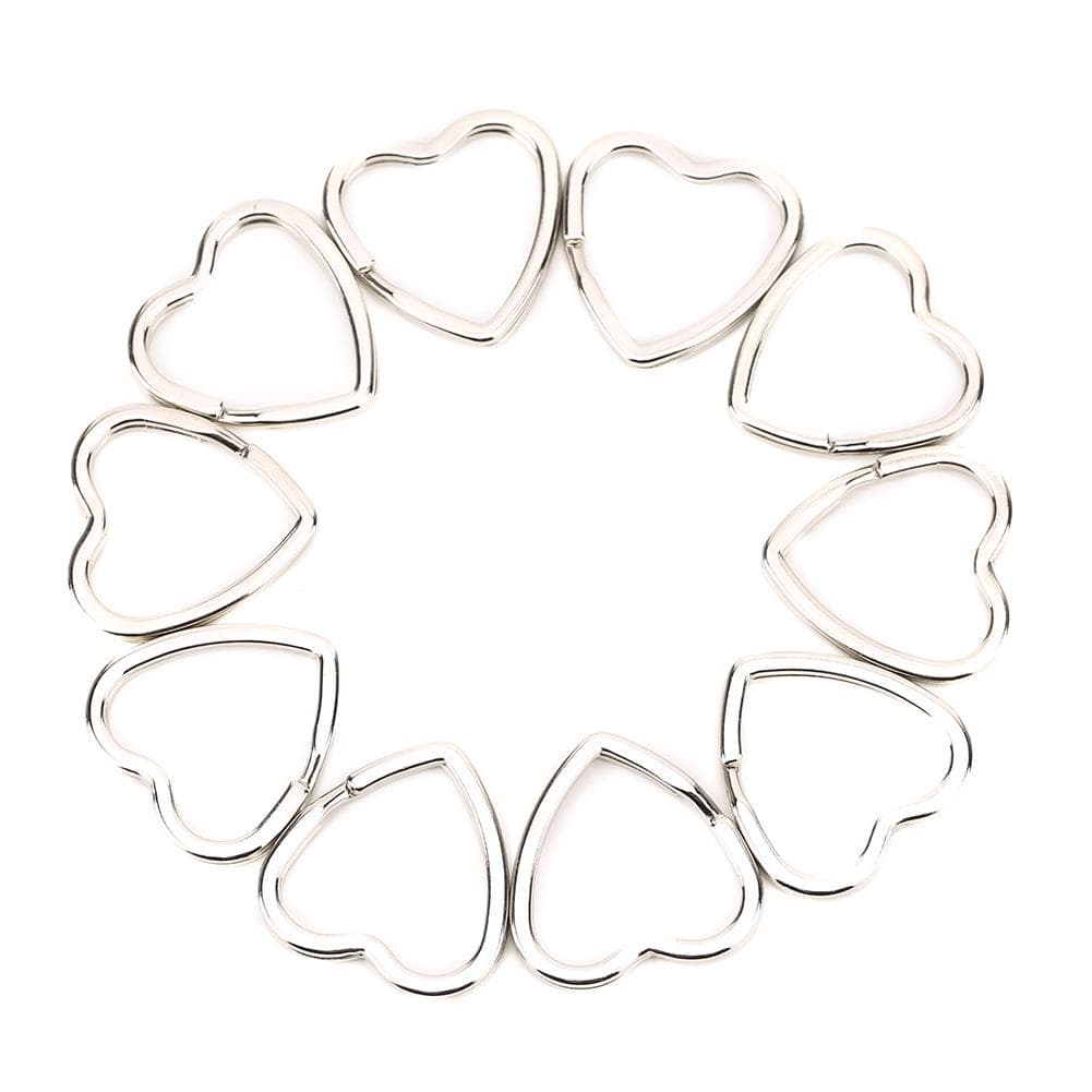 10pcs Metal Key Chain Ring Hook Connector DIY Jewelry Making Tool Handbag Decoration(Heart shaped )