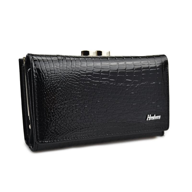 Women Wallet Genuine Leather Luxury Brand Fashion Fashion Short Female Alligator Hasp Lady Coin Purses Small Wallets black