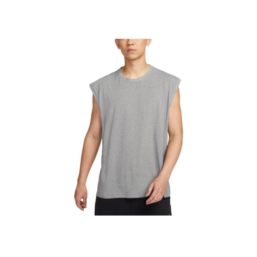 Nike Quick-Dry Sleeveless Yoga Knit Sports Soft Lightweight Round Neck Tank Top Men Tops Light-Smoke-Grey DM7824-077 L