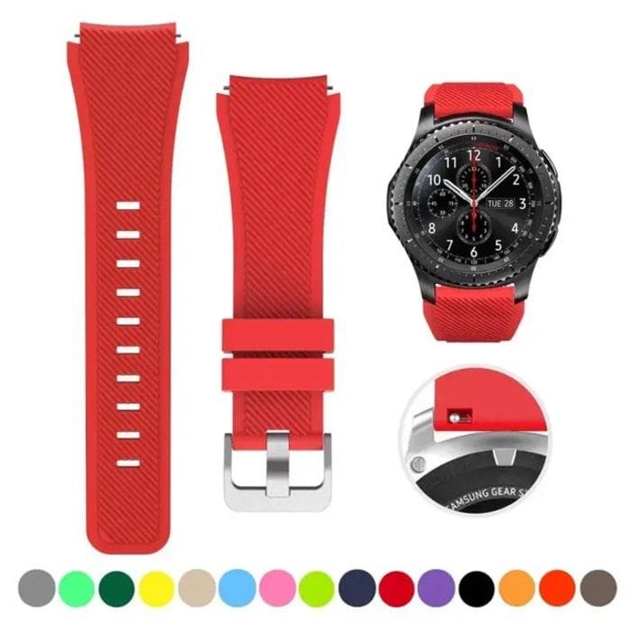 20mm 22mm Band For Samsung Galaxy Watch 3 4 5 6 46mm 42mm Gear S3/ Sport Active 2 Silicone Bracelet For Huawei GT 4 3 2/2e Strap 20mm red