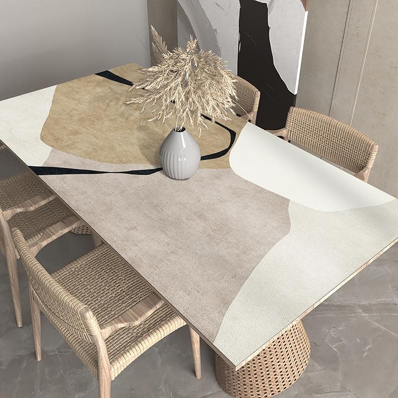 Waterproof Tablecloth for Dining Table Decoration Accessories Oil-proof Kitchen Restaurant Desk Mat Beige PvcTable Cloth No-wash 60x120cm