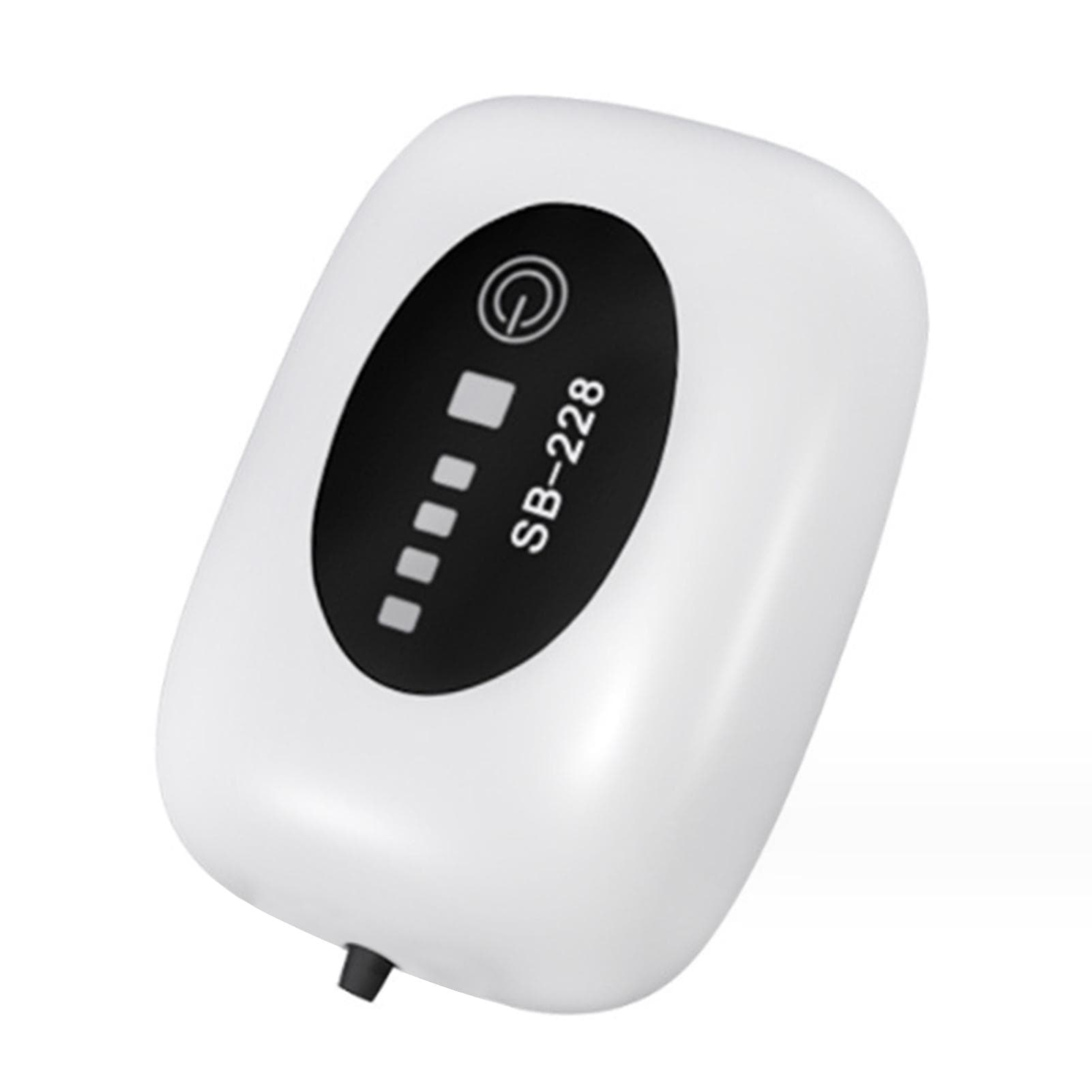 Aquarium Air Pump USB Rechargeable Oxygen Pump Fish Tank Bubbler High Capacity 4800mAh Lithium 2600mAh white