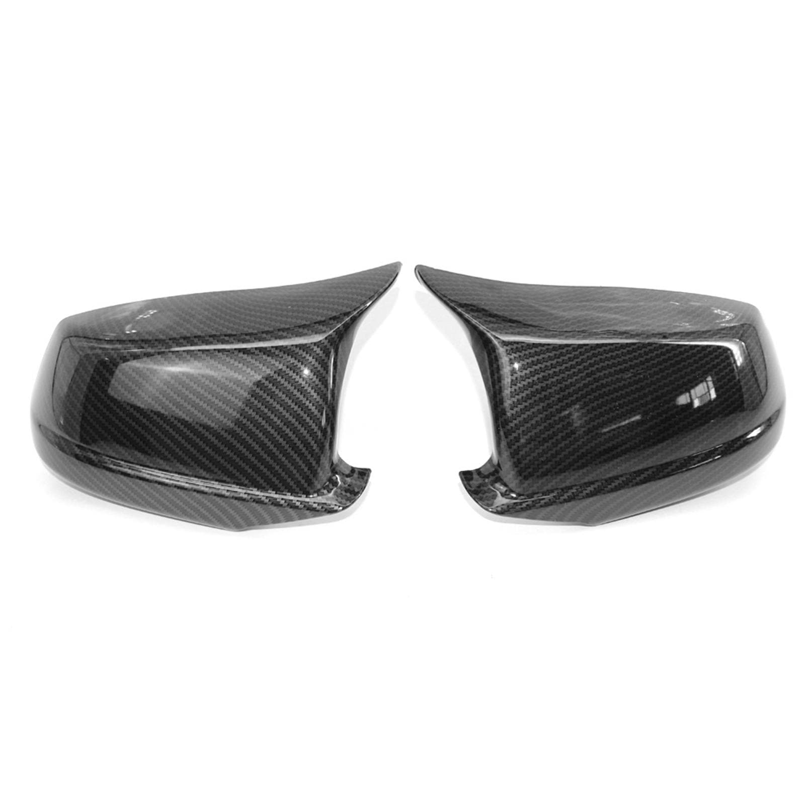 2pcs Side Mirror Covers Rear View Mirror Cover Carbon Fiber Outside Housing Mirror Cover Cap black