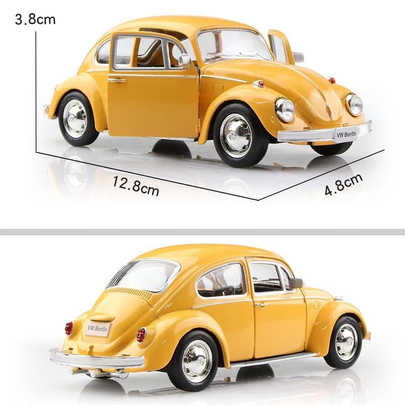 Volkswagen Beetle 1967 Retro Classic Car Simulation Diecast & Toy Vehicle Pull Back & Doors Open RMZ city 1:36 Alloy Model Gifts For Children