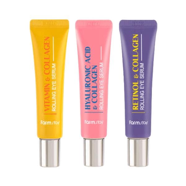Farm Stay Collagen Rolling Eye Serum 25ml / 0.85 fl.oz. (10 Options) #Eye Serum Set (3pcs)