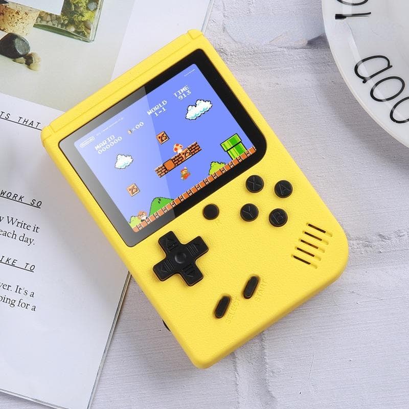 Macaron Mini Retro Handheld Game Console 500 In One Game Double Children's Home TV Nostalgic 10cm by 14cm by 5cm yellow