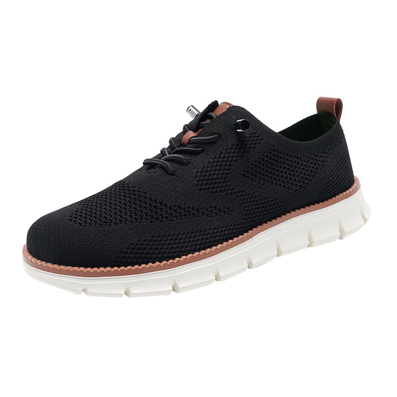 Mens Wearbreeze Shoes Walking Ultra Comfortable Breeze Shoes For Men Non Slip Mesh Breathable hole Dress Sneakers Business Shoes 47 black