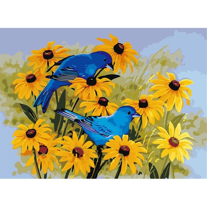 5D DIY Diamond Painting Cross Stitch Full Round Diamond Embroidery Flowers & Birds Pattern 20X30CM