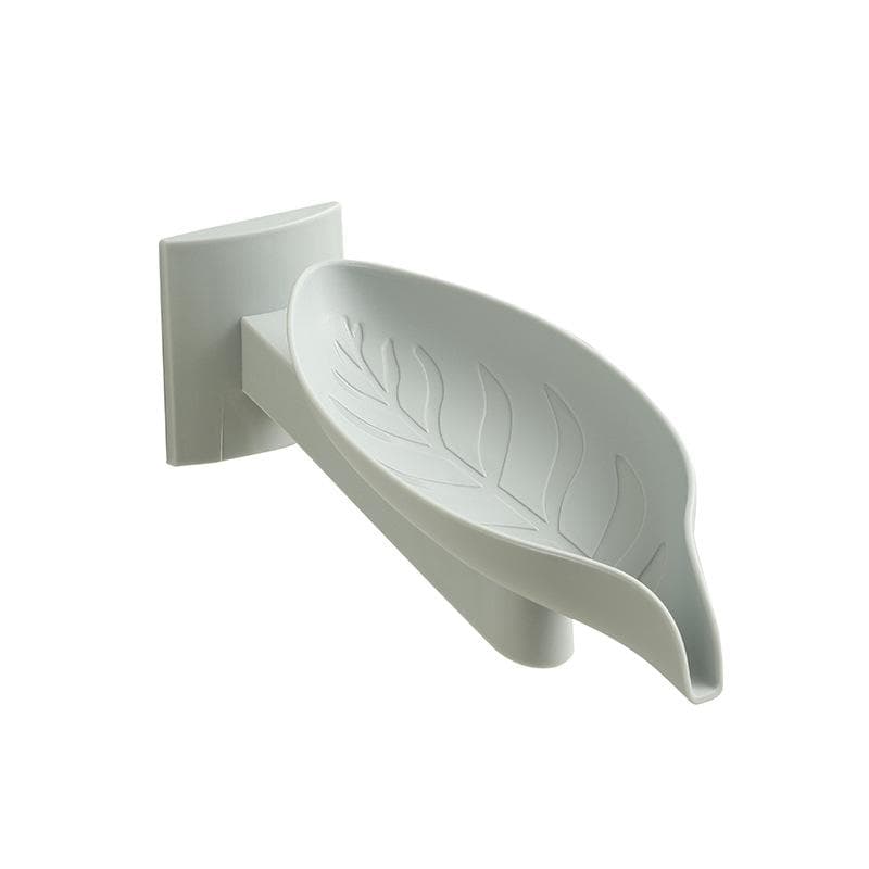 New Leaf Shape Soap Box Drain Soap Holder Box Bathroom Accessories Toilet Laundry Soap Box Bathroom Supplies Tray Gadgets light grey