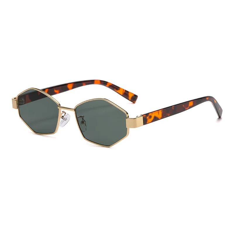 UV400 Polygonal Sports Sunglasses for Men Women Retro Metal Frame Sun Glasses Outdoor Eye Protection as picture