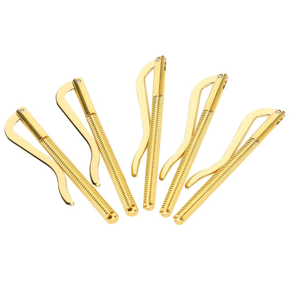 5Pcs Money Cash Clip Electroplated Steel High Hardness Spring 80mm for Leather WalletGolden