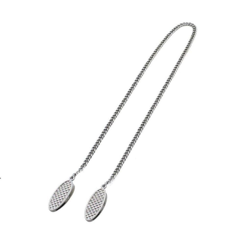 Napkin Chain Towel Apron Bibs Chain Stainless Steel Napkin Clips Metal Napkin Fixing Clip Napkin Holders Neck Strap 1PCS silver