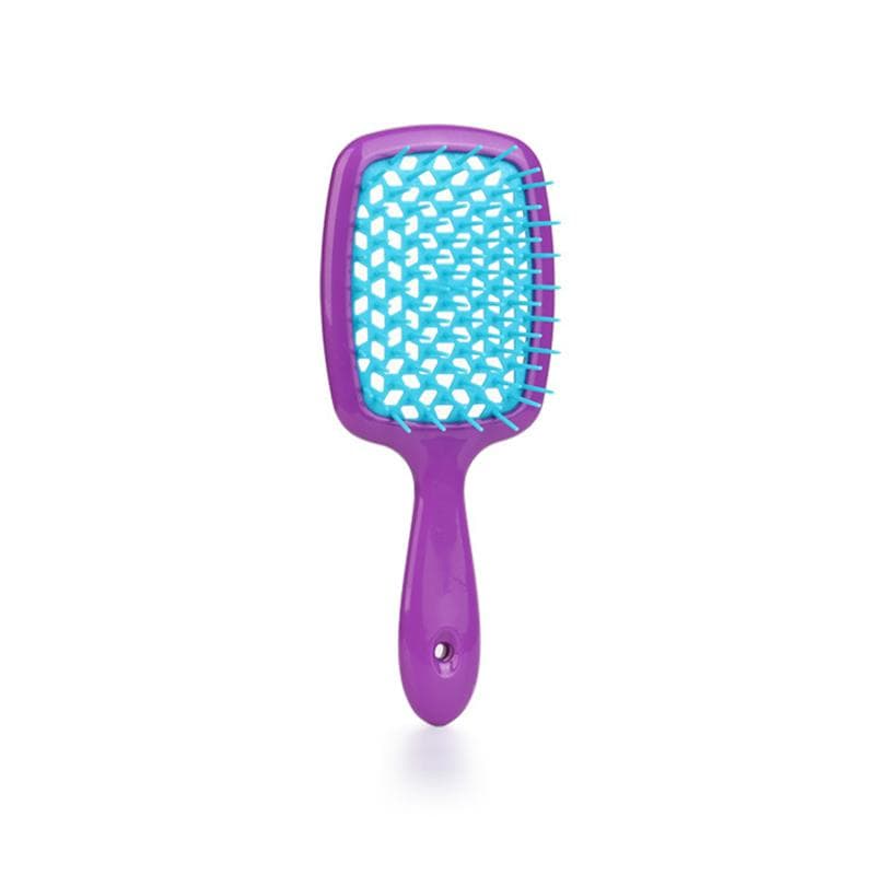 Hollowed Wide Teeth Air Cushion Combs Women Scalp Massage Comb Hair Brush Wet Dry Hair Detangling Salon DIY Hairdressing Tool purple
