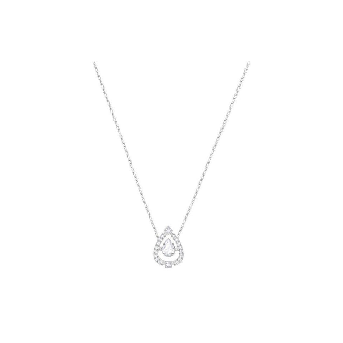 Swarovski Sparkling Classic Dazzling Drop Necklace Women necklace Silver 5451992 Box (Random Color)