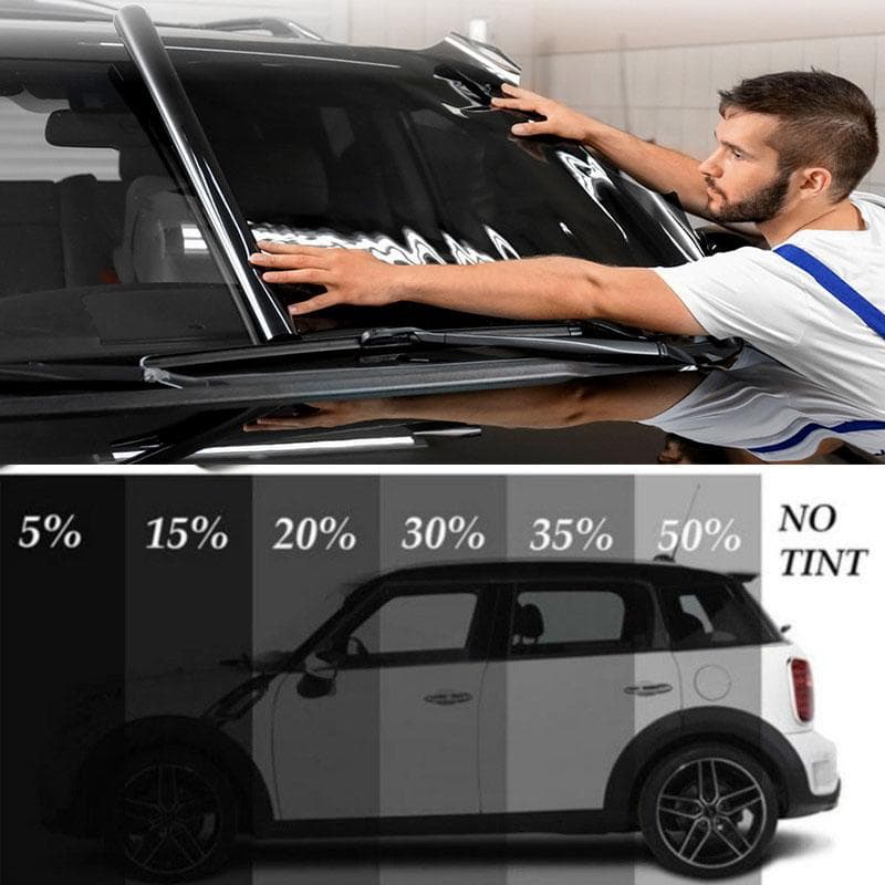 6M X50Cm Vlt Black Car Window Foils Tinting Film Roll With Tube Package Auto Home Window Glass Solar Uv Protector Sticker Films 25 Percent Clear