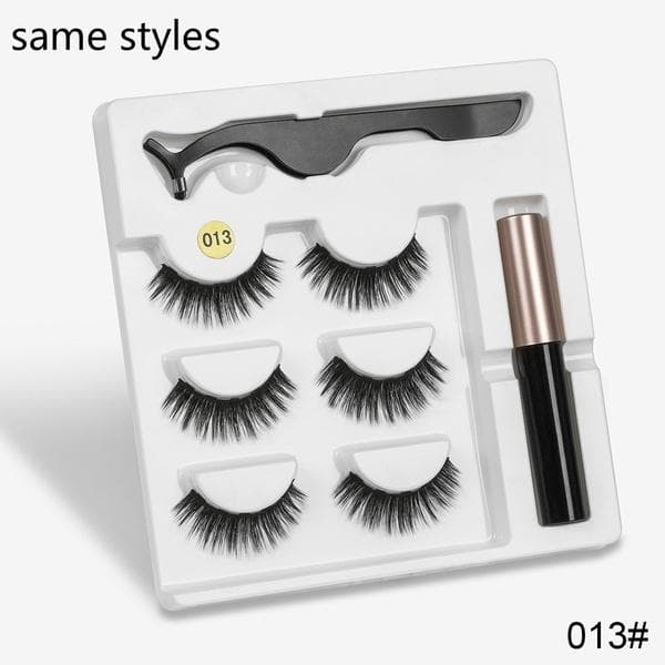Magnetic Eyelashes 3D Mink Eyelashes Makeup Magnetic Lashes Eyeliner Tweezers Set Natural False Lashes Short Faux Cils Style 13