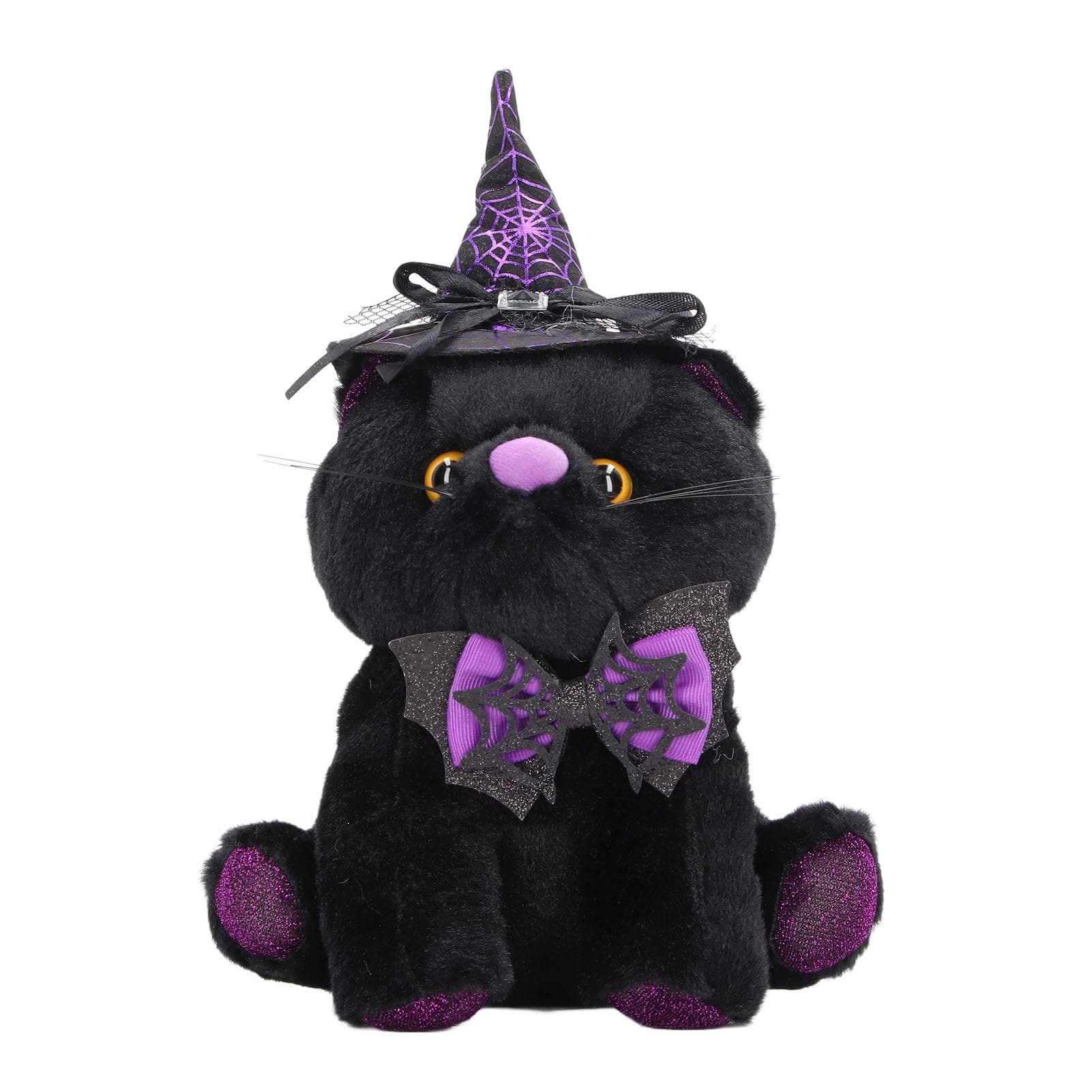 Halloween Cat Doll Cute Collectible Plush Animal Doll Decoration with Hat for Festival Party Home